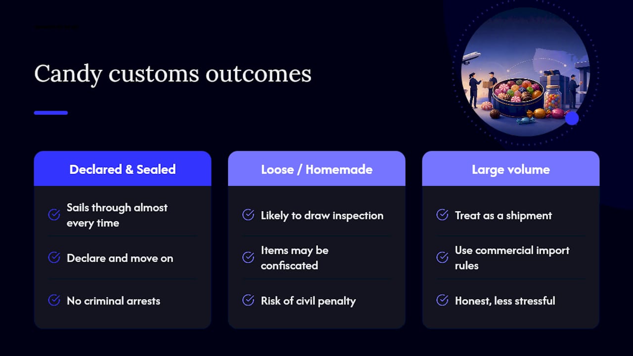 Is Carrying Candy Through Customs Worth the Hassle? — overview diagram