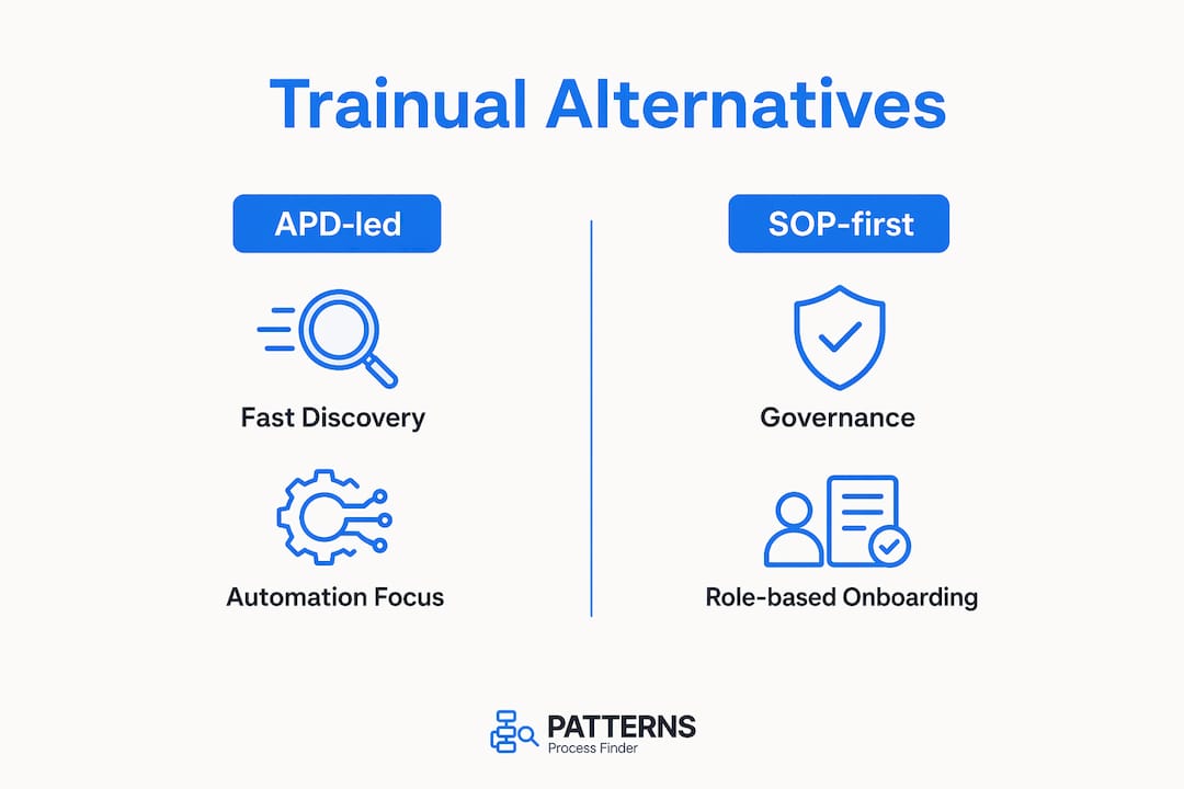 Infographic comparing Trainual alternatives categories