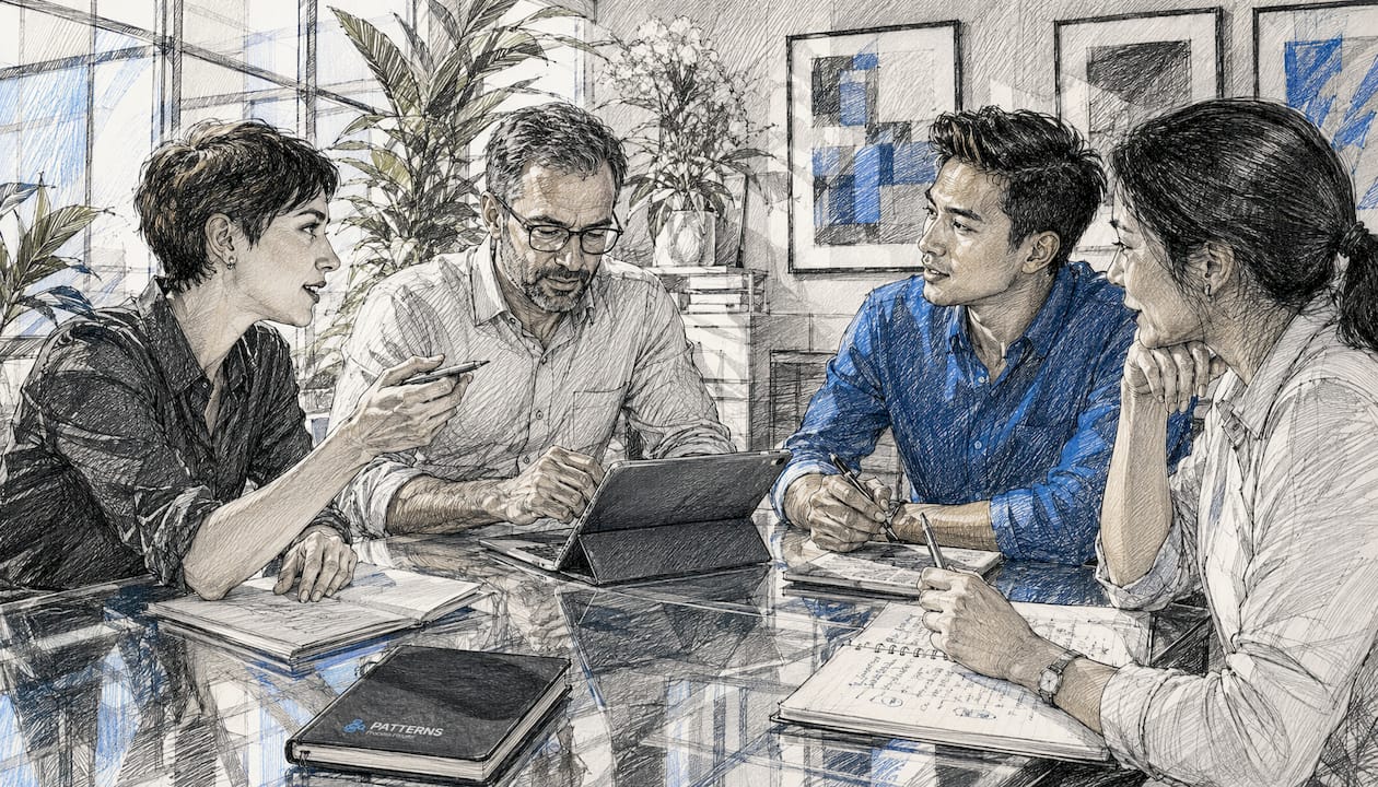 Enterprise team collaborating on process mapping