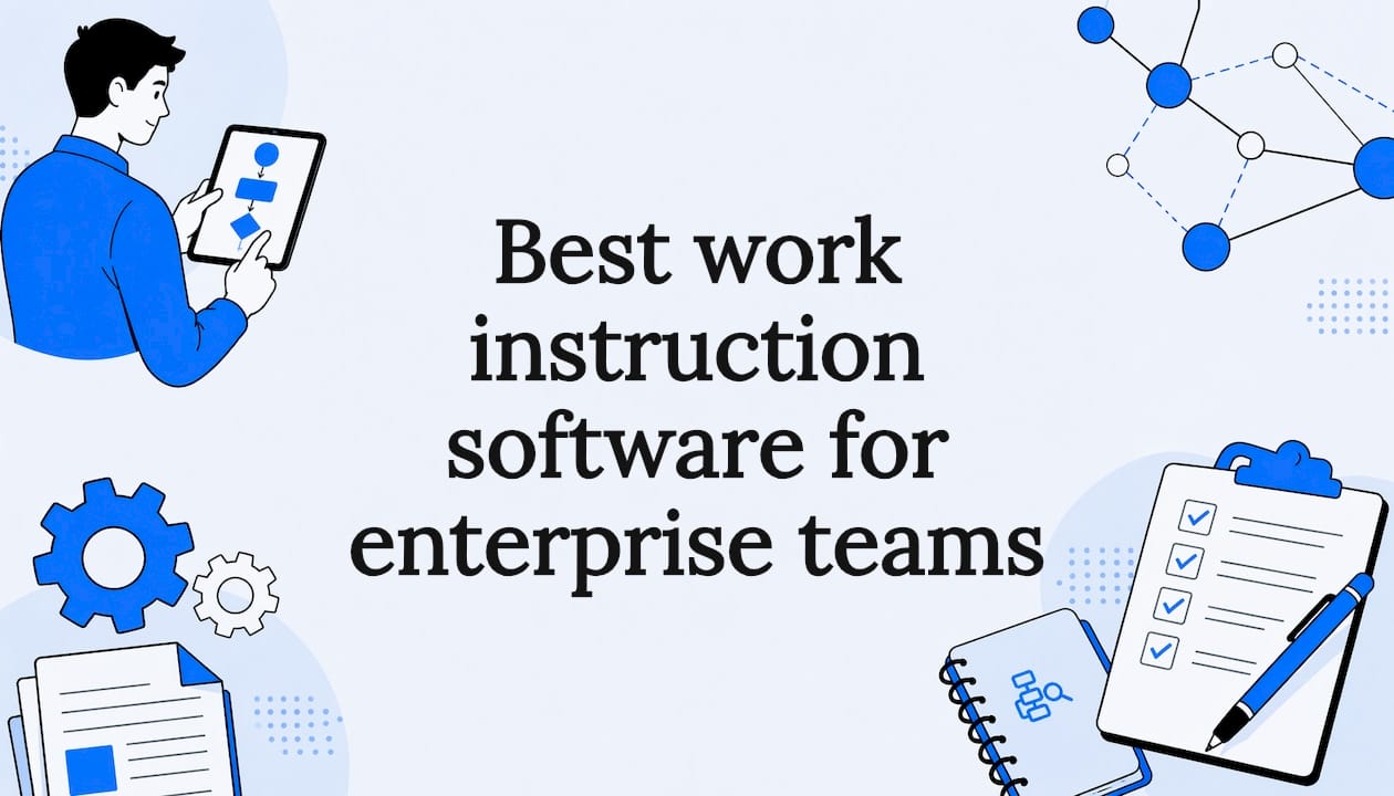 Decorative title card illustration with software-themed elements