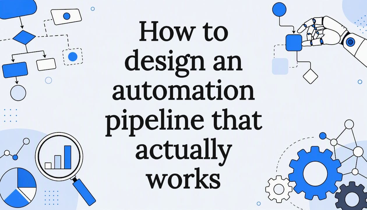Decorative automation pipeline title card illustration