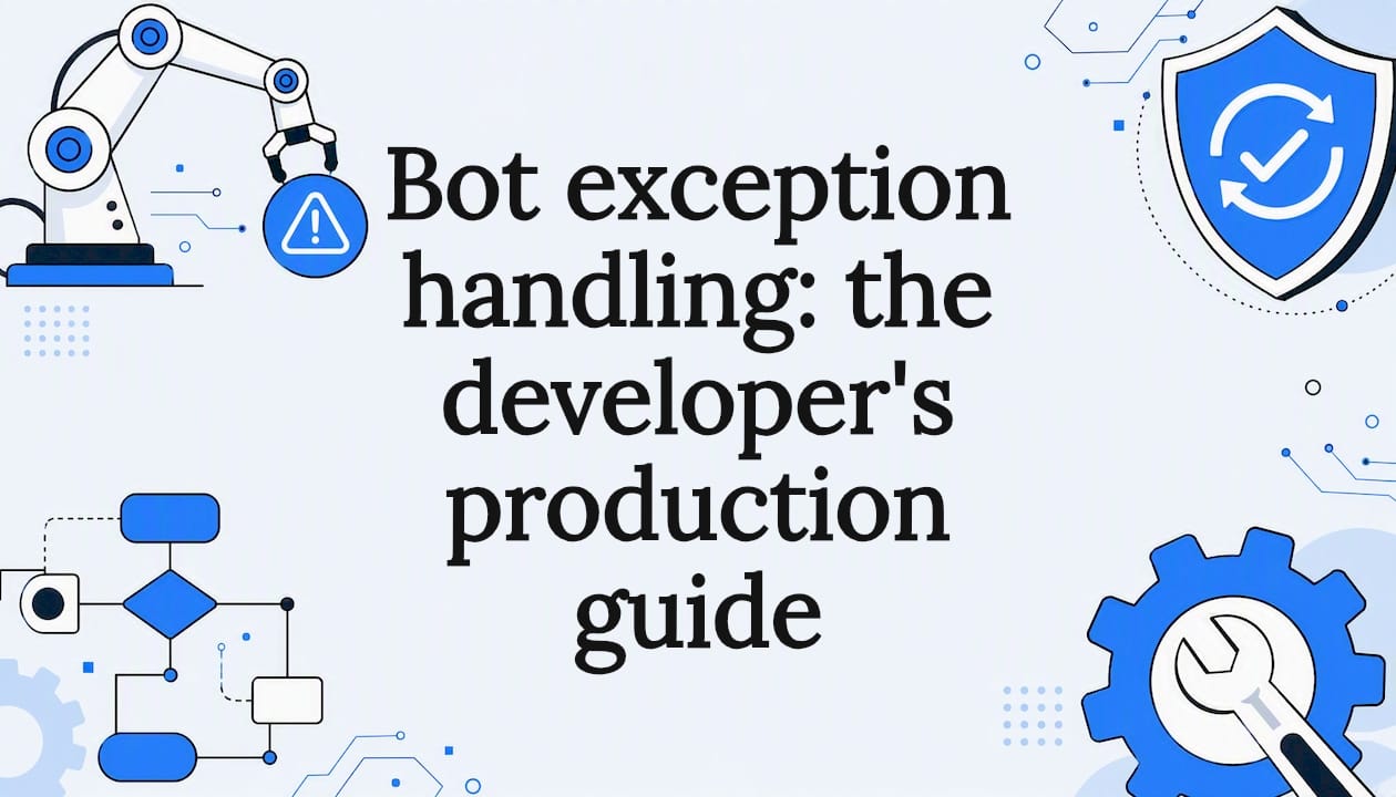 Decorative title card illustration for bot exception handling article