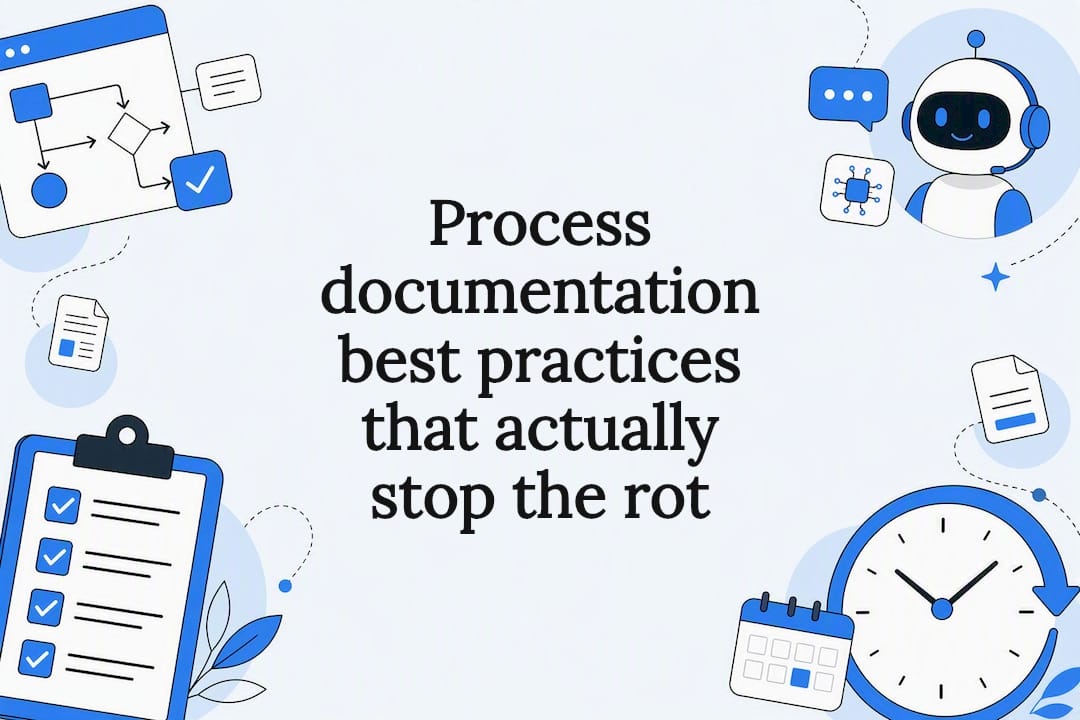 Decorative title card illustration for process documentation article