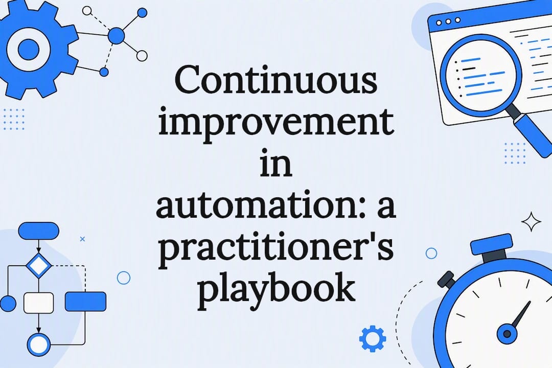 Decorative title card illustration for automation article
