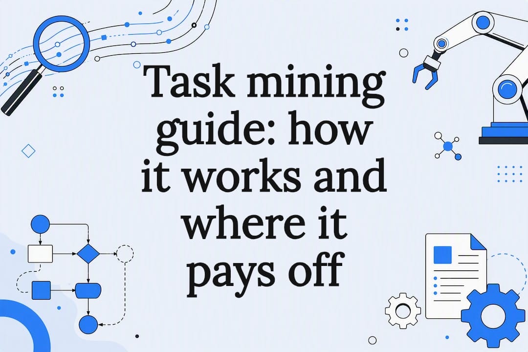 Decorative task mining title card illustration