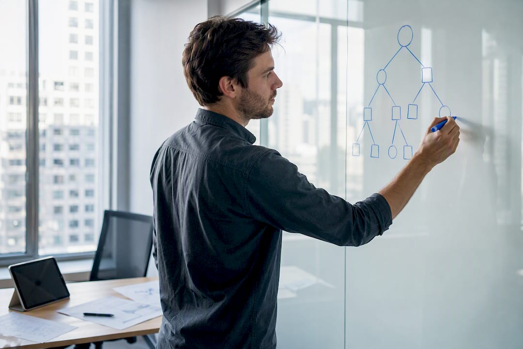Hand drawing prefix tree for anonymization on glass board