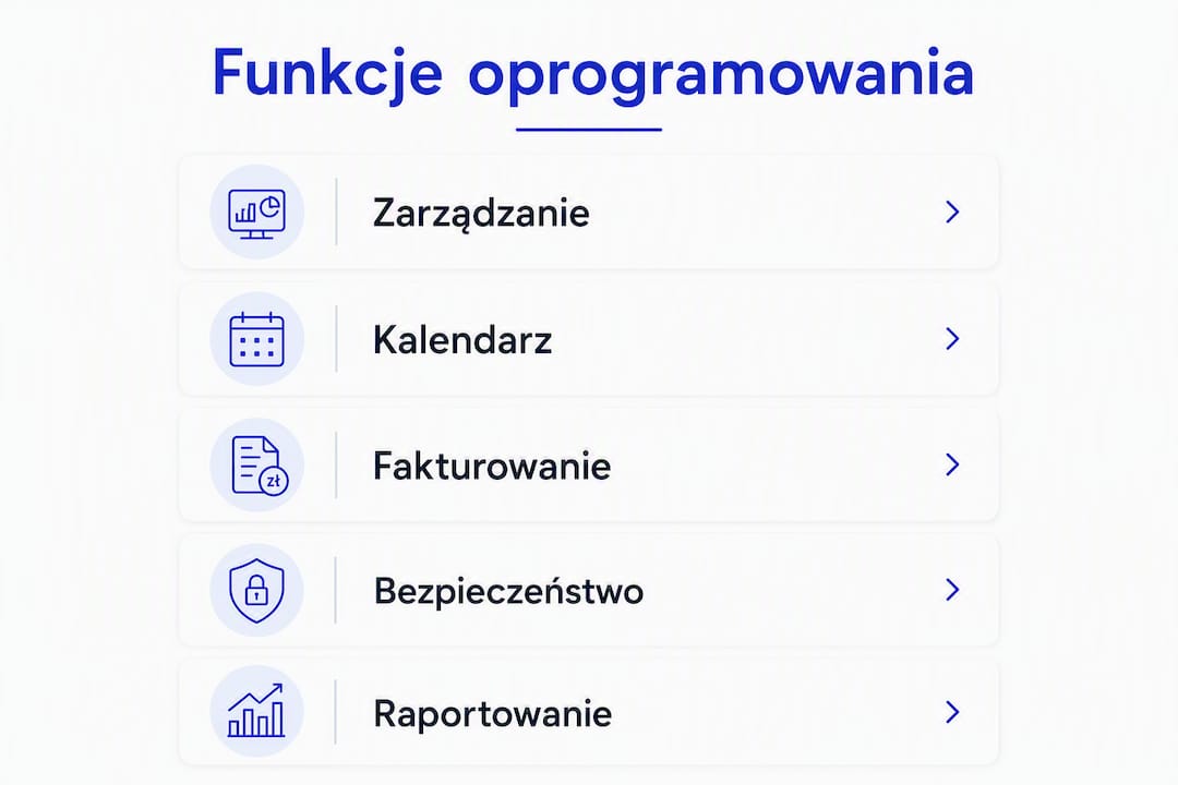 Infografika pokazująca najważniejsze możliwości systemu dla kancelarii prawnej