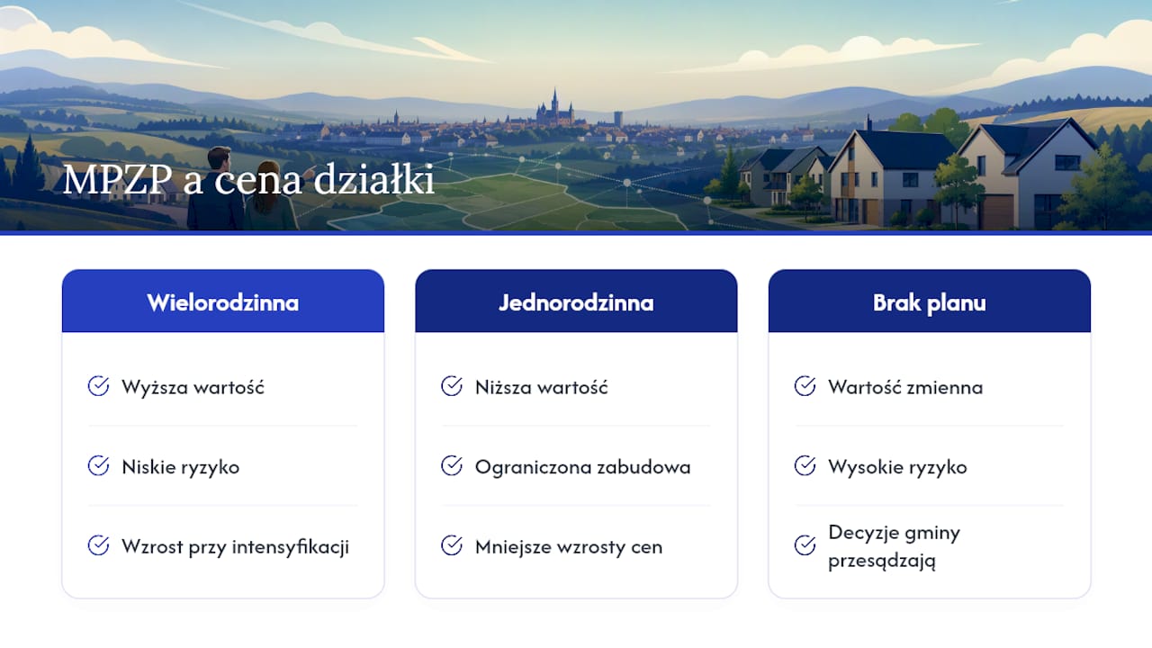 Plany zagospodarowania przestrzennego a ceny nieruchomości — overview diagram