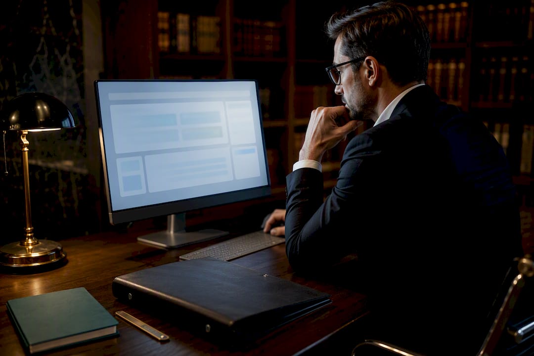 Prawnik kontroluje wyniki researchu orzecznictwa
