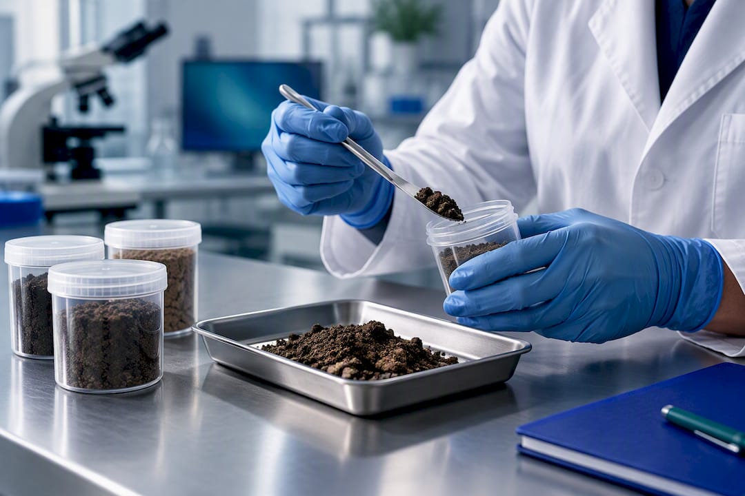 Próbki gleby gotowe do analizy laboratoryjnej