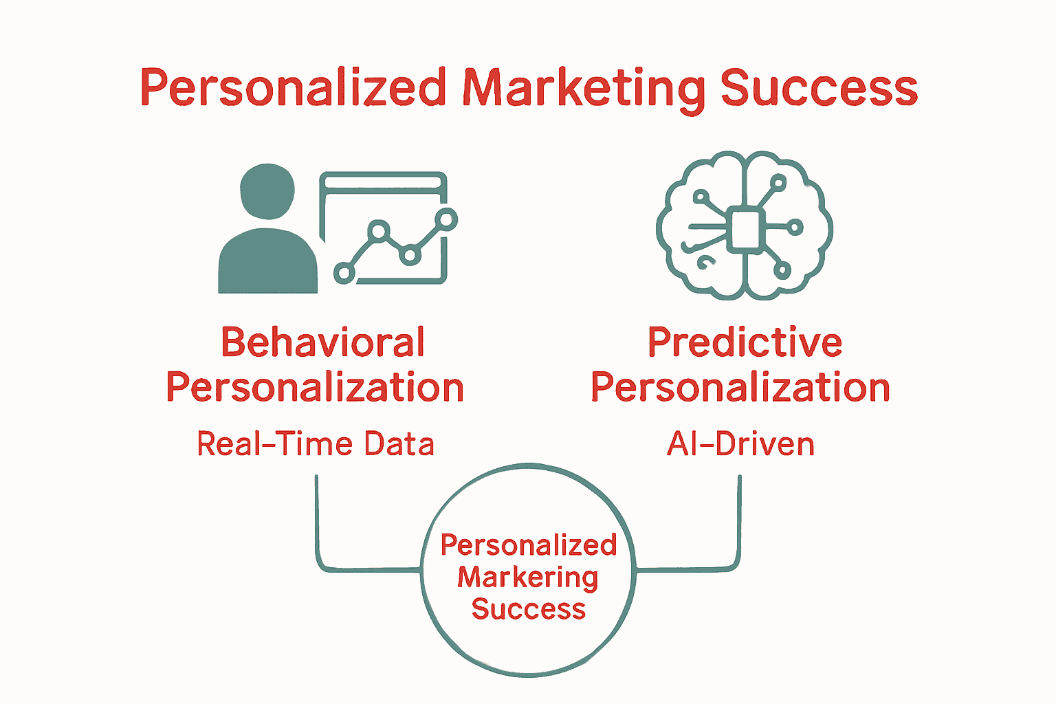Infographic comparing behavioral vs predictive personalization strategies