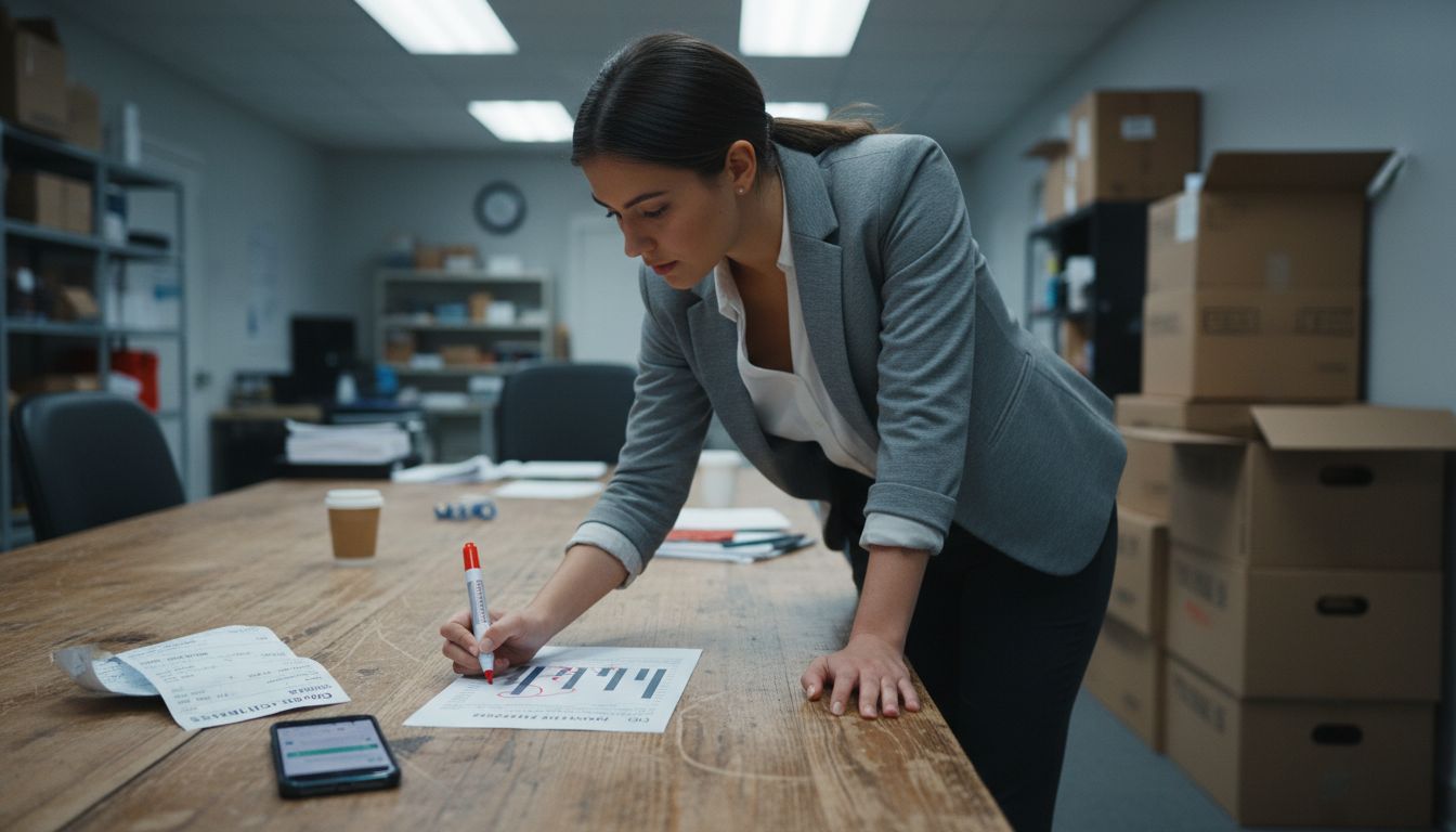 Manager marks inventory report in back office