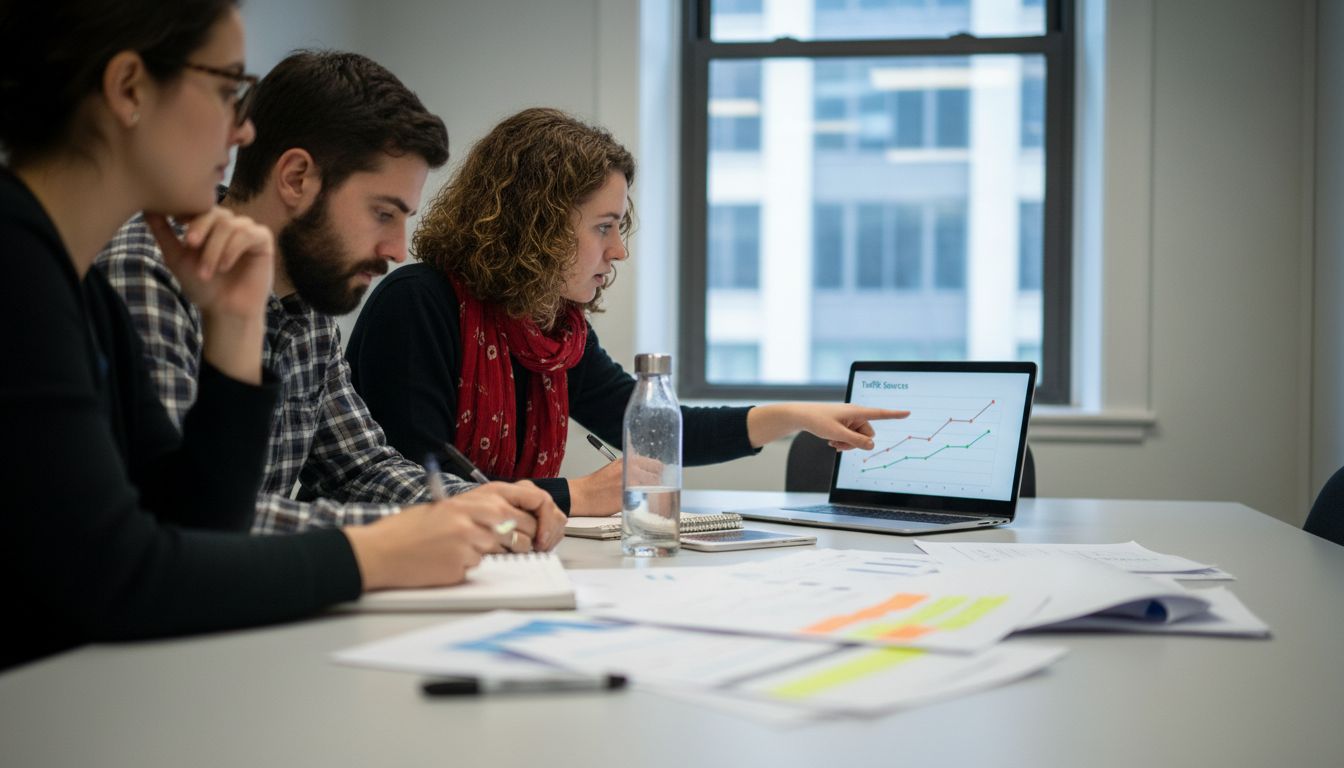 Team reviewing ecommerce analytics reports