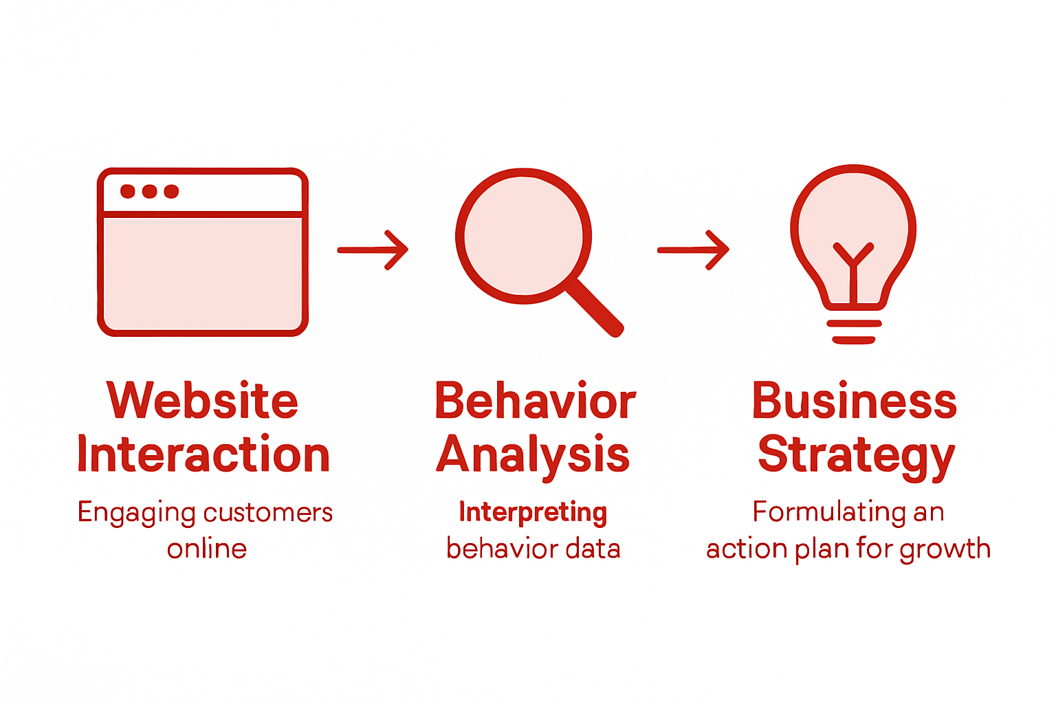 Infographic showing customer analytics process