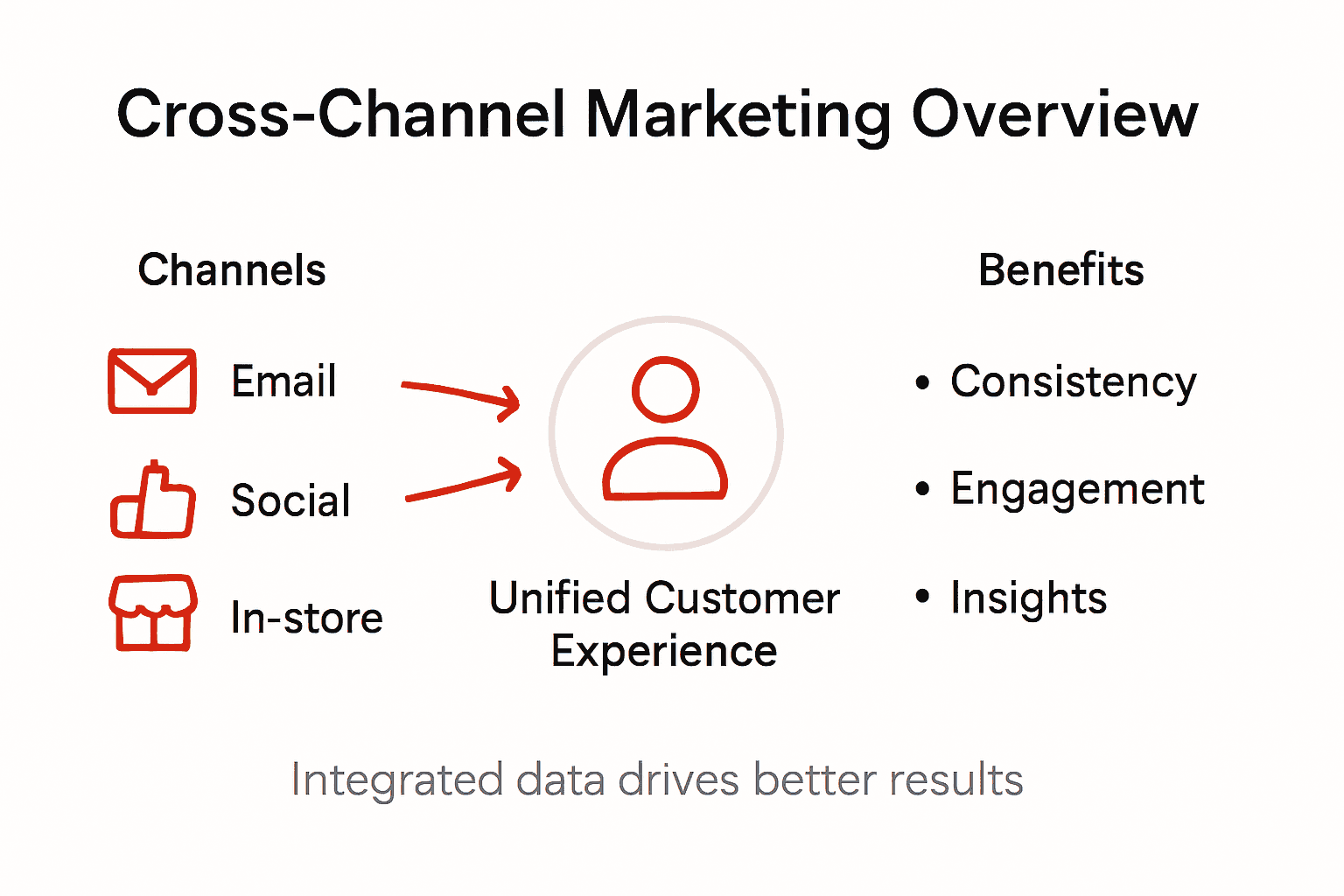 Infographic with cross-channel marketing overview