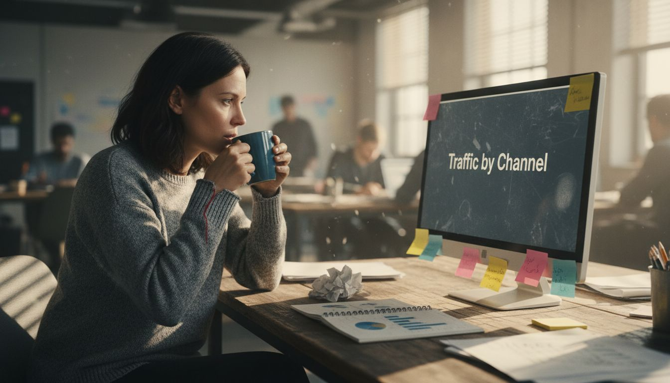 Brand manager reviewing digital analytics