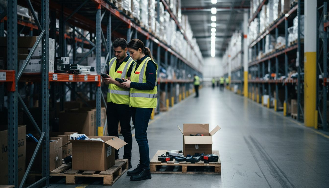 Warehouse staff using unified inventory system