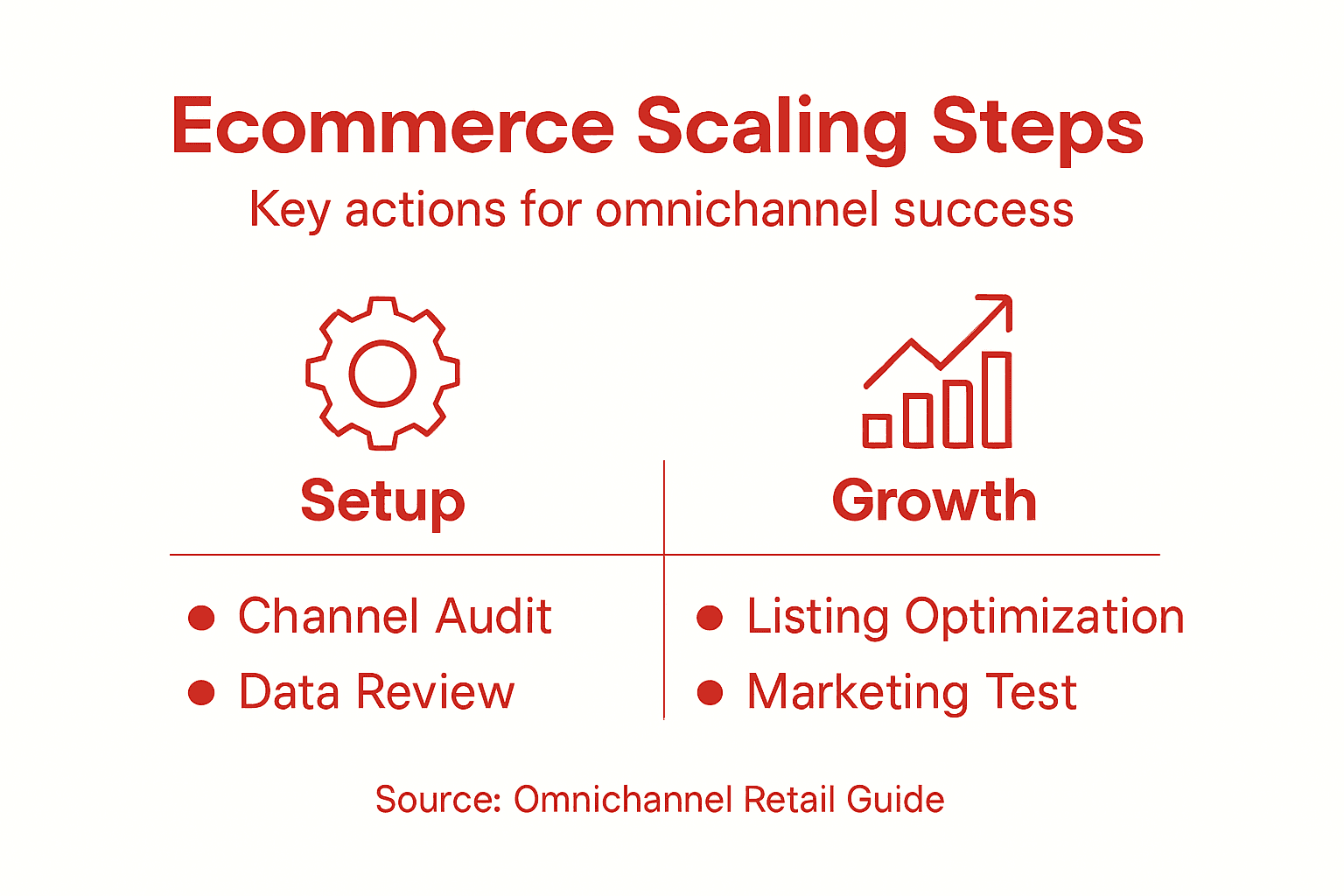 Infographic visually summarizing ecommerce scaling process
