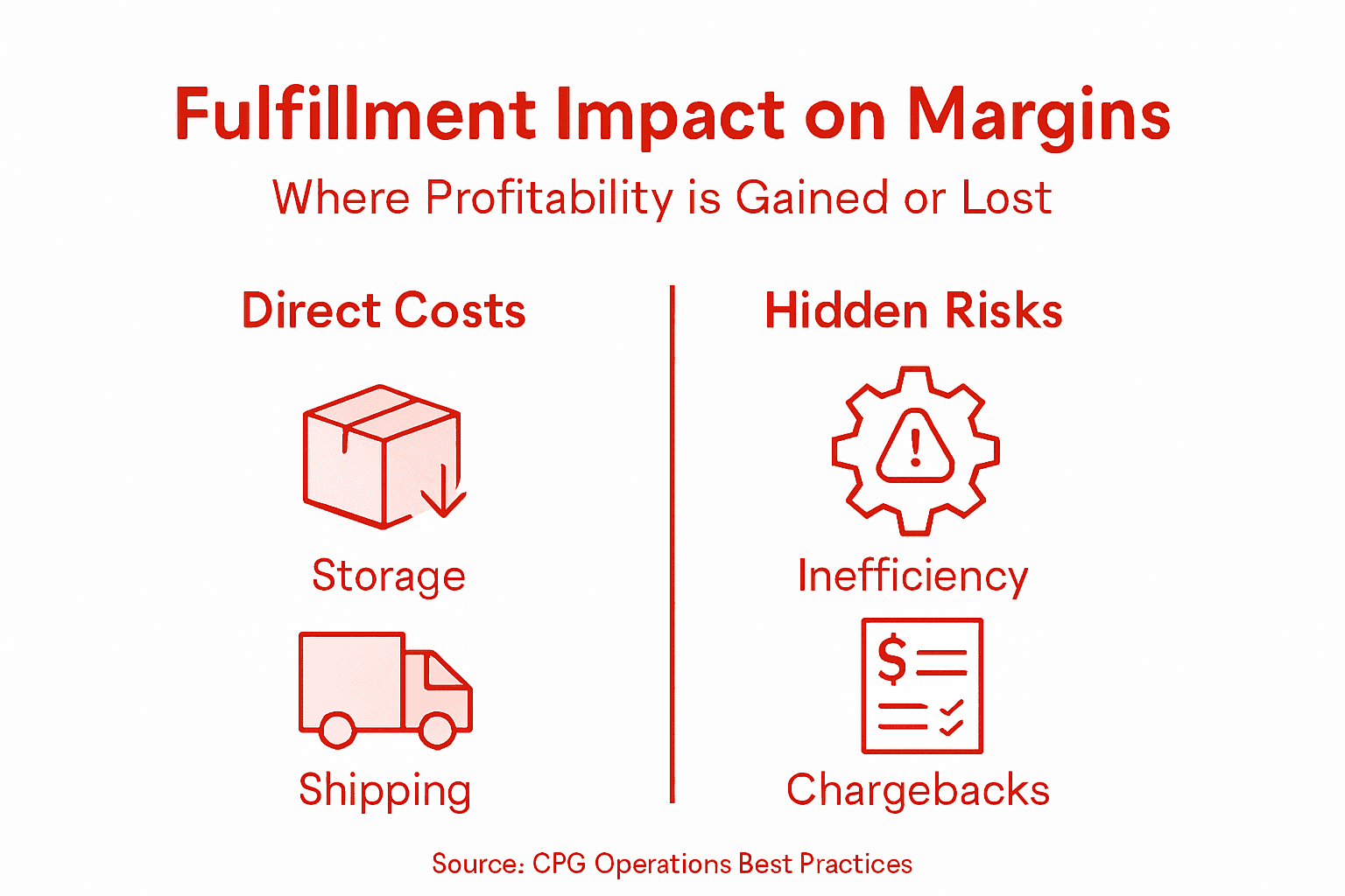 Infographic on fulfillment margin impact factors
