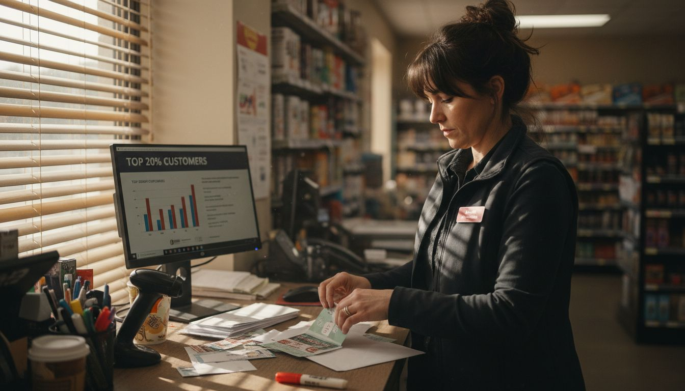 Manager preparing personalized loyalty rewards