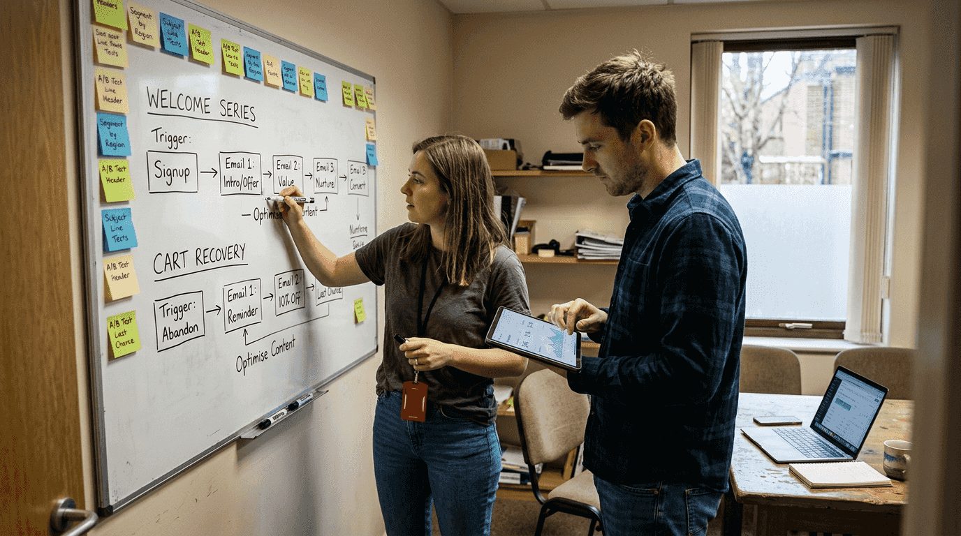 Team planning automated CPG email flows