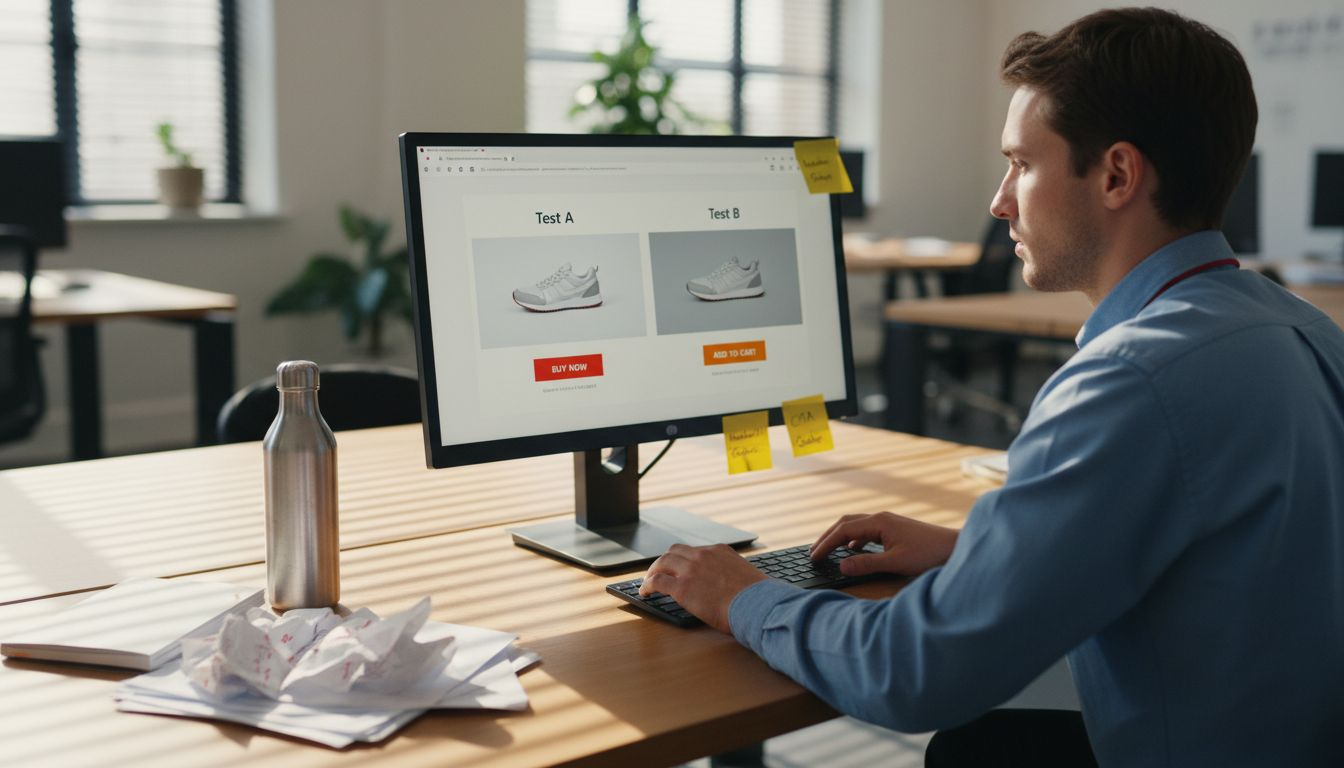 Ecommerce specialist testing product pages
