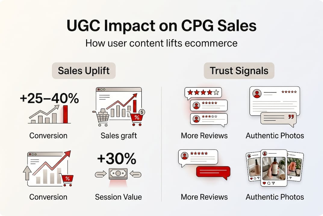 Infographic on UGC improving sales and trust