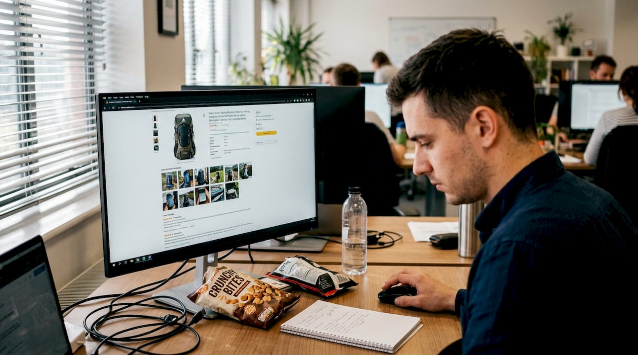 Manager reviewing user content on product page