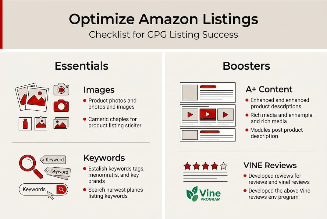 Infographic checklist for Amazon listing optimization
