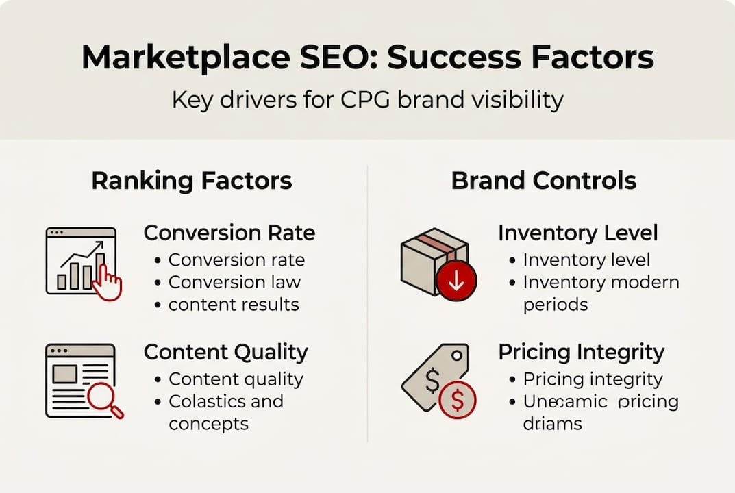 Infographic of main marketplace SEO drivers