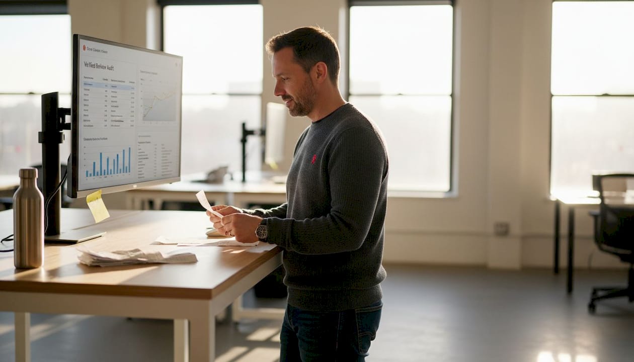 Strategist auditing verified receipt reviews