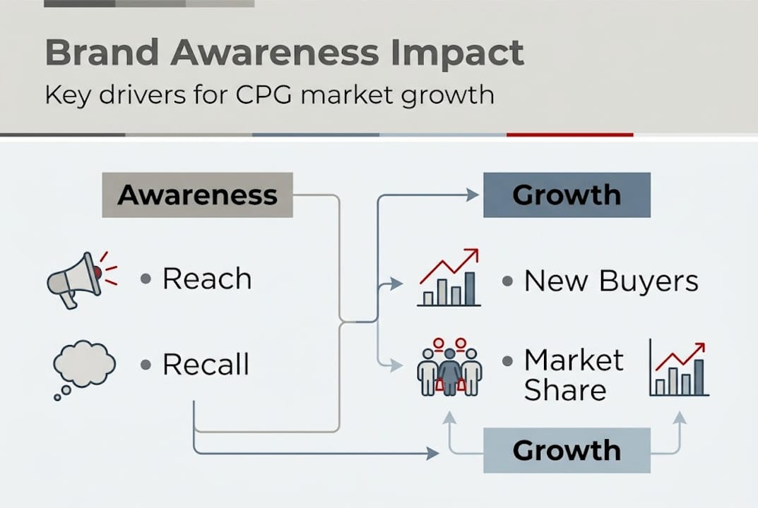 Infographic on key CPG awareness and growth factors