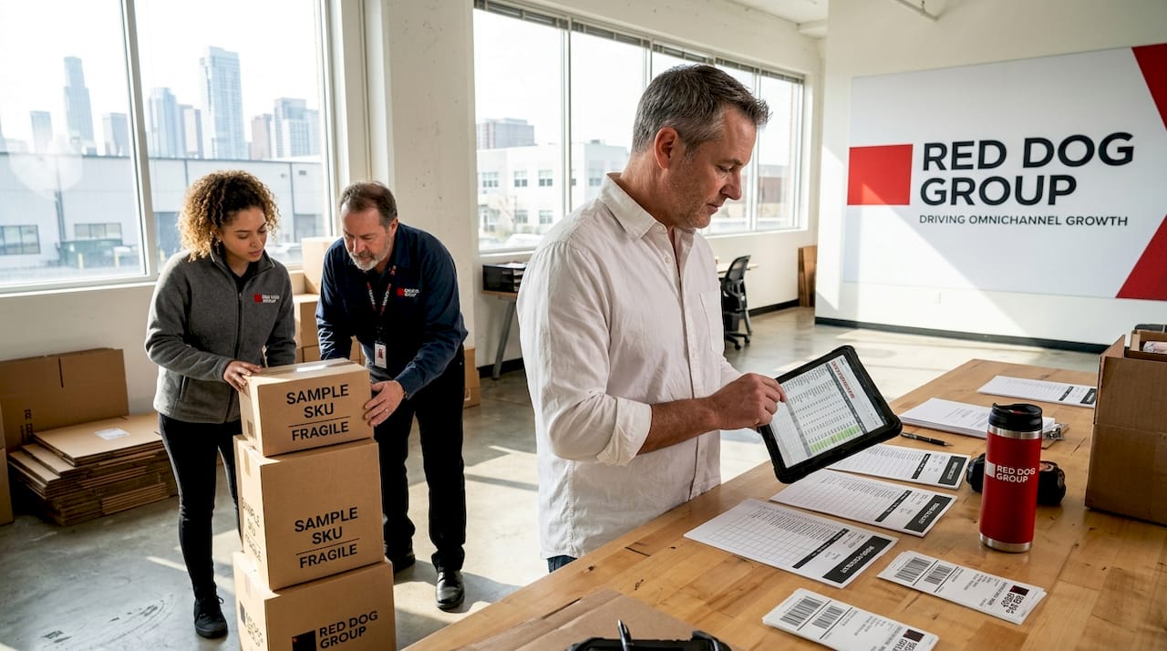 Operations team reviews inventory logistics