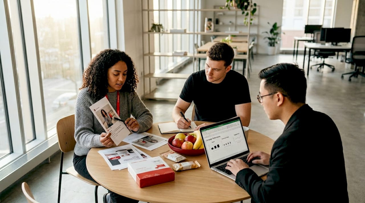 Team reuses influencer content in office meeting