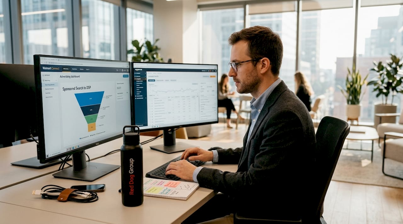 Marketing manager analyzing retail campaign funnel