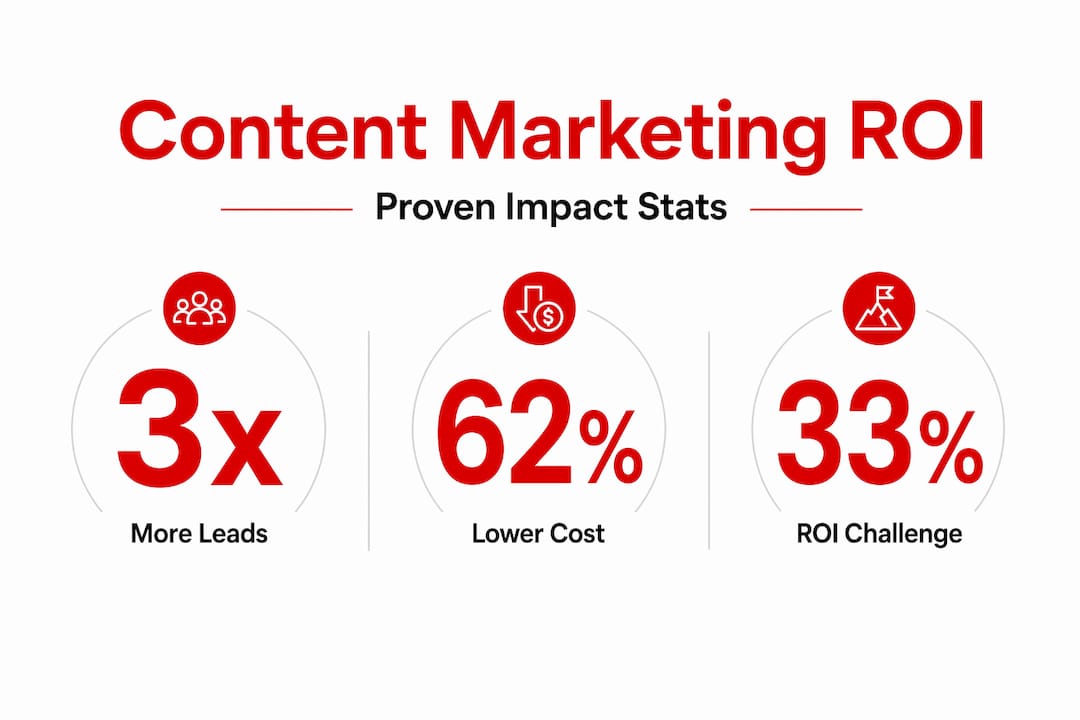 Infographic showing key content marketing ROI statistics