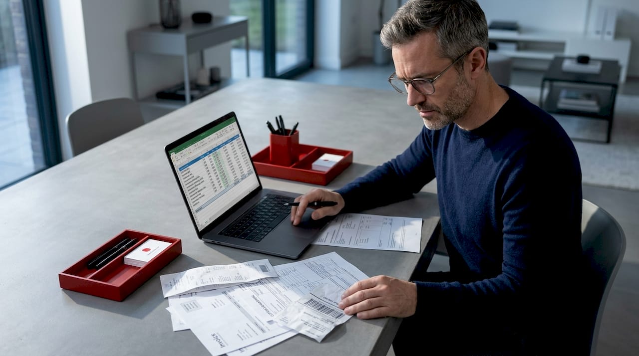 Merchant managing cross-border ecommerce paperwork