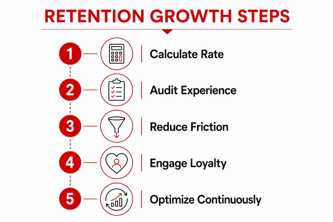 Infographic outlining customer retention steps