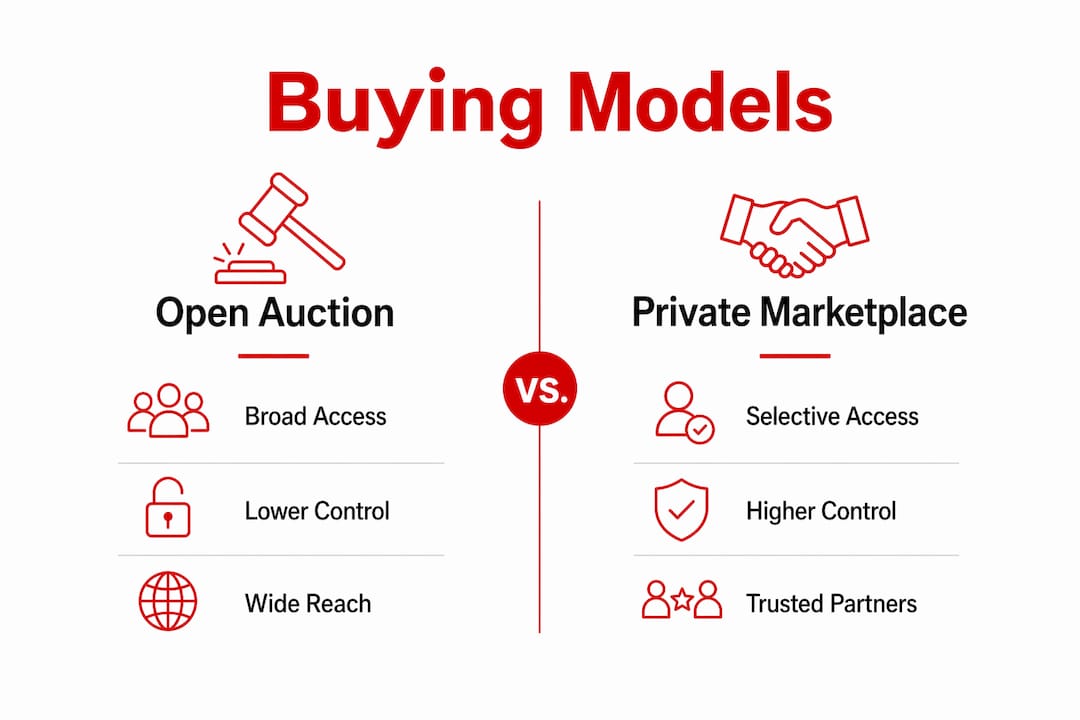 Infographic comparing programmatic buying models