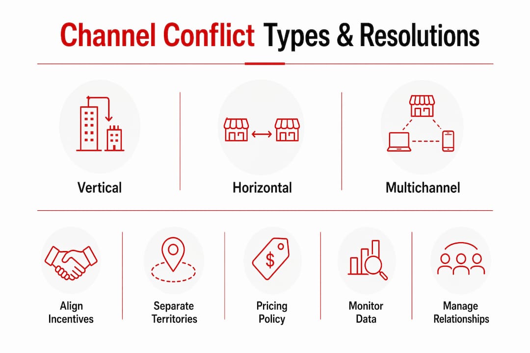 Infographic of channel conflict types and resolutions
