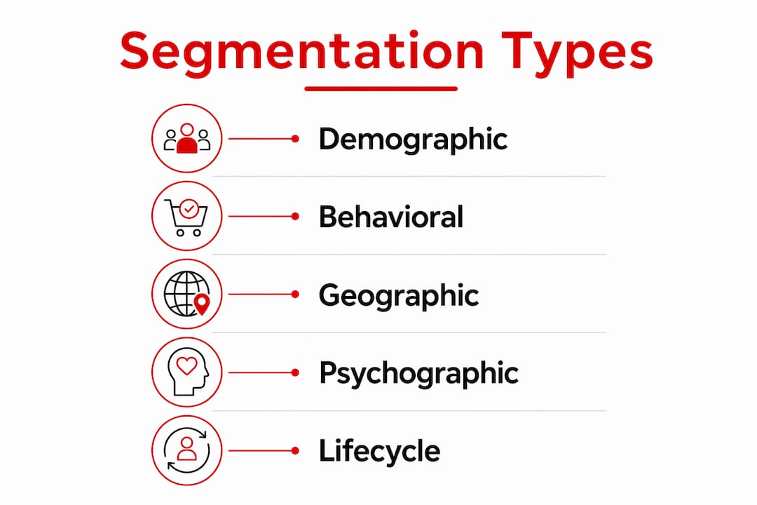 Infographic illustrating main types of customer segmentation