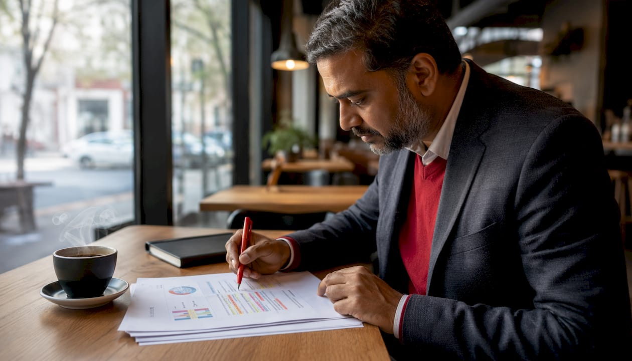 Man reviewing email marketing campaign