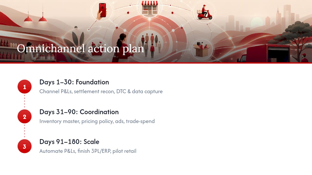 Your 30/90/180 day omnichannel action plan — overview diagram