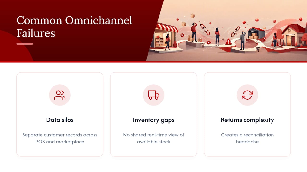 Diagram of common omnichannel failure points