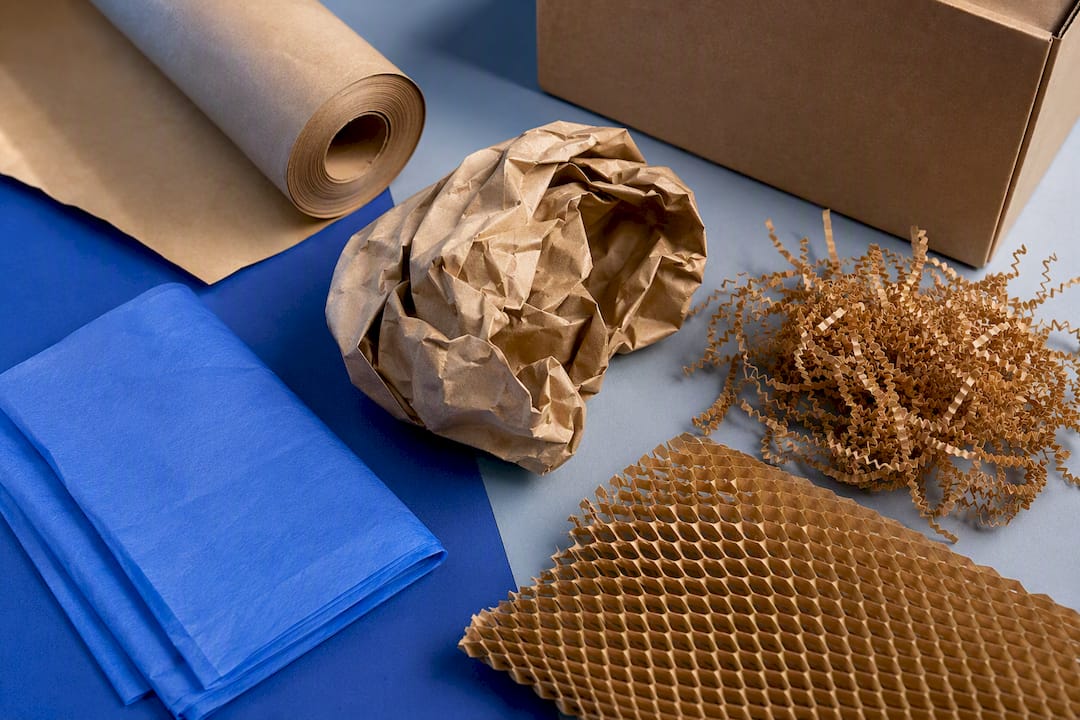 Paper void fill materials arranged neatly
