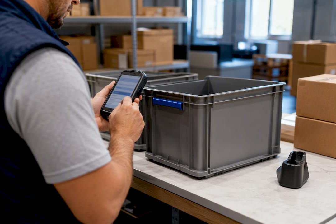 Associate using mobile inventory counting device