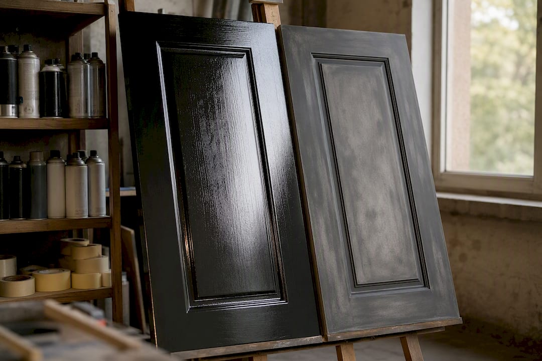 Comparison of sprayed uPVC door finishes