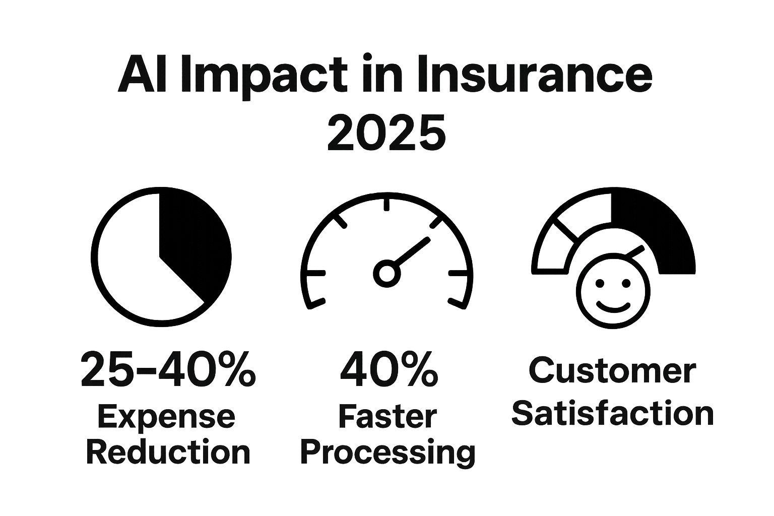 Three key AI impact stats: cost reduction, speed, satisfaction