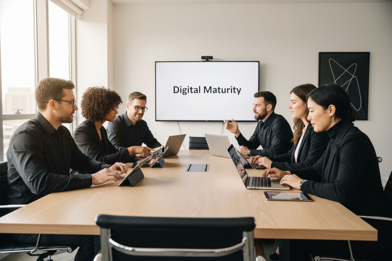 digital maturity insurance office teamwork