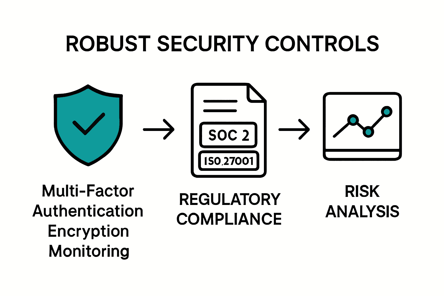 Infographic comparing security controls, compliance requirements, and risk strategies.